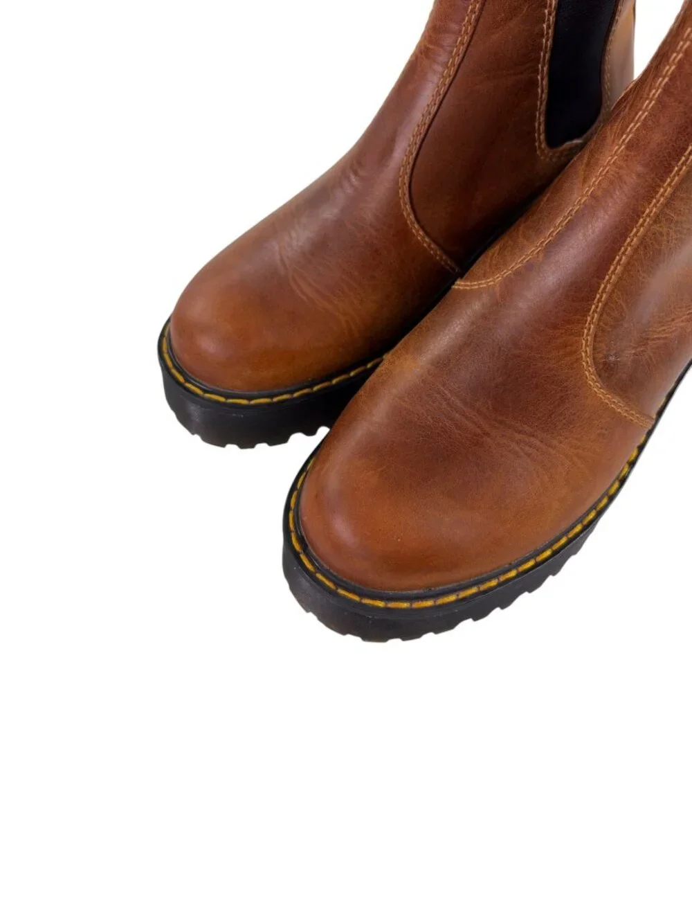 Dr. Martens Rometty Chelsea Platform Boots Womens Size 6 Crazy Horse Brown